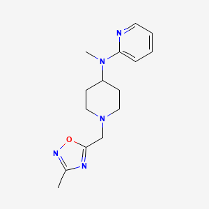 molecular formula C15H21N5O B12271673 N-methyl-N-{1-[(3-methyl-1,2,4-oxadiazol-5-yl)methyl]piperidin-4-yl}pyridin-2-amine 