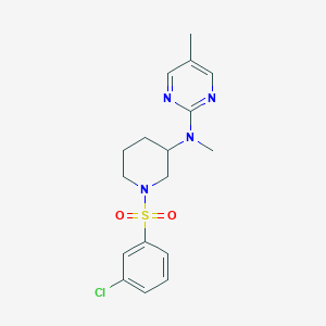 molecular formula C17H21ClN4O2S B12271691 N-[1-(3-chlorobenzenesulfonyl)piperidin-3-yl]-N,5-dimethylpyrimidin-2-amine 