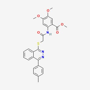 molecular formula C27H25N3O5S B12271693 Methyl 4,5-dimethoxy-2-(2-{[4-(4-methylphenyl)phthalazin-1-YL]sulfanyl}acetamido)benzoate 