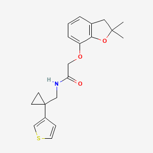 2-[(2,2-dimethyl-2,3-dihydro-1-benzofuran-7-yl)oxy]-N-{[1-(thiophen-3-yl)cyclopropyl]methyl}acetamide