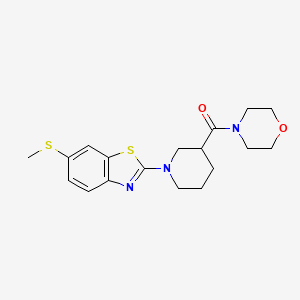 molecular formula C18H23N3O2S2 B12271724 6-(Methylsulfanyl)-2-[3-(morpholine-4-carbonyl)piperidin-1-yl]-1,3-benzothiazole 