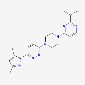 molecular formula C20H26N8 B12271743 3-(3,5-dimethyl-1H-pyrazol-1-yl)-6-{4-[2-(propan-2-yl)pyrimidin-4-yl]piperazin-1-yl}pyridazine 