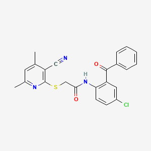 molecular formula C23H18ClN3O2S B12271749 N-(2-Benzoyl-4-chlorophenyl)-2-[(3-cyano-4,6-dimethylpyridin-2-YL)sulfanyl]acetamide 