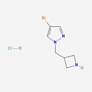 molecular formula C7H11BrClN3 B12271754 1-[(azetidin-3-yl)methyl]-4-bromo-1H-pyrazole hydrochloride 