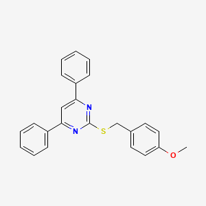 molecular formula C24H20N2OS B12271777 2-[(4-Methoxybenzyl)sulfanyl]-4,6-diphenylpyrimidine 