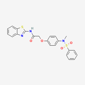 molecular formula C22H19N3O4S2 B1227180 2-[4-[苯磺酰(甲基)氨基]苯氧基]-N-(1,3-苯并噻唑-2-基)乙酰胺 