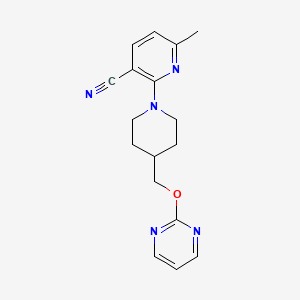 6-Methyl-2-{4-[(pyrimidin-2-yloxy)methyl]piperidin-1-yl}pyridine-3-carbonitrile