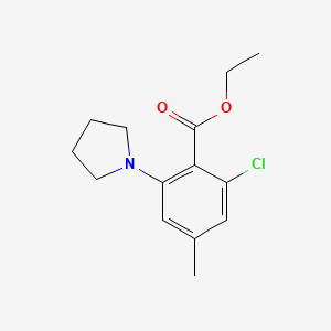 molecular formula C14H18ClNO2 B1227184 Ethyl 2-chloro-4-methyl-6-(1-pyrrolidinyl)benzoate CAS No. 59686-39-4