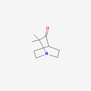 molecular formula C9H15NO B12271852 2,2-Dimethyl-1-azabicyclo[2.2.2]octan-3-one 