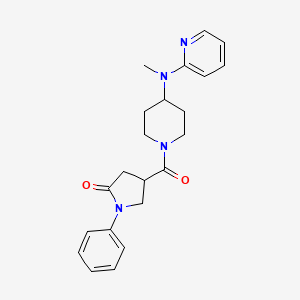 molecular formula C22H26N4O2 B12271917 4-{4-[Methyl(pyridin-2-yl)amino]piperidine-1-carbonyl}-1-phenylpyrrolidin-2-one 