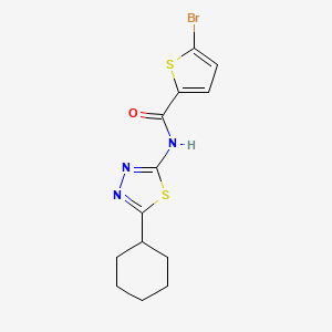 molecular formula C13H14BrN3OS2 B1227192 5-溴-N-(5-环己基-1,3,4-噻二唑-2-基)-2-噻吩甲酰胺 