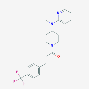 molecular formula C21H24F3N3O B12271924 1-{4-[Methyl(pyridin-2-yl)amino]piperidin-1-yl}-3-[4-(trifluoromethyl)phenyl]propan-1-one 