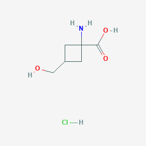 molecular formula C6H12ClNO3 B12271925 cis-1-Amino-3-(hydroxymethyl)cyclobutanecarboxylic acid;hydrochloride 