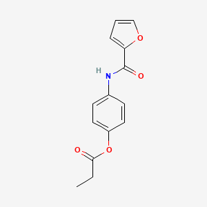 molecular formula C14H13NO4 B1227193 丙酸[4-[[2-呋喃基(氧代)甲基]氨基]苯基]酯 