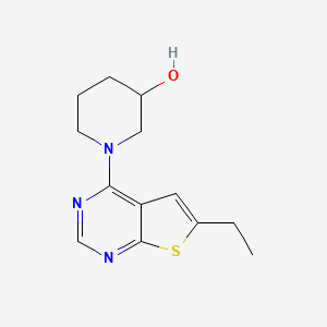 molecular formula C13H17N3OS B12271931 1-{6-Ethylthieno[2,3-d]pyrimidin-4-yl}piperidin-3-ol 