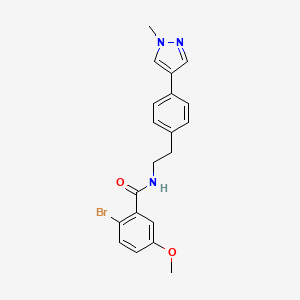 molecular formula C20H20BrN3O2 B12271937 2-bromo-5-methoxy-N-{2-[4-(1-methyl-1H-pyrazol-4-yl)phenyl]ethyl}benzamide 