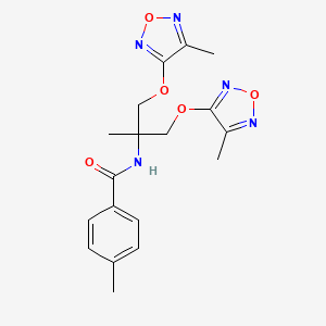 4-methyl-N-[2-methyl-1,3-bis[(4-methyl-1,2,5-oxadiazol-3-yl)oxy]propan-2-yl]benzamide