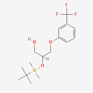 molecular formula C16H25F3O3Si B12271975 1-Propanol,2-[[(1,1-dimethylethyl)dimethylsilyl]oxy]-3-[3-(trifluoromethyl)phenoxy]-,(2R)- 