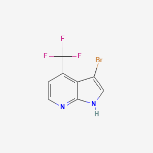 molecular formula C8H4BrF3N2 B12271992 3-bromo-4-(trifluoromethyl)-1H-pyrrolo[2,3-b]pyridine 