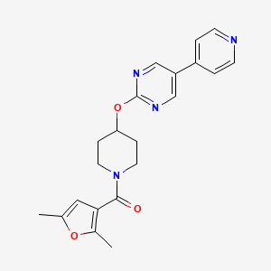 molecular formula C21H22N4O3 B12271999 2-{[1-(2,5-Dimethylfuran-3-carbonyl)piperidin-4-yl]oxy}-5-(pyridin-4-yl)pyrimidine 