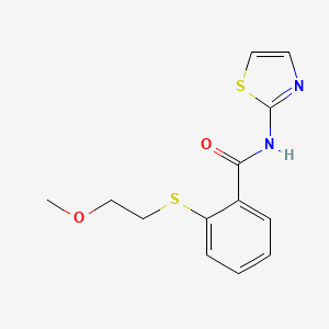 molecular formula C13H14N2O2S2 B1227201 2-(2-methoxyethylthio)-N-(2-thiazolyl)benzamide 
