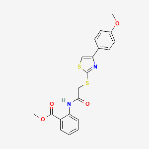 molecular formula C20H18N2O4S2 B12272015 Methyl 2-[({[4-(4-methoxyphenyl)-1,3-thiazol-2-yl]sulfanyl}acetyl)amino]benzoate 