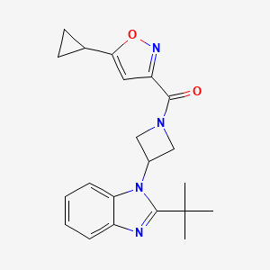 2-tert-butyl-1-[1-(5-cyclopropyl-1,2-oxazole-3-carbonyl)azetidin-3-yl]-1H-1,3-benzodiazole