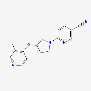 molecular formula C16H16N4O B12272049 6-{3-[(3-Methylpyridin-4-yl)oxy]pyrrolidin-1-yl}pyridine-3-carbonitrile 