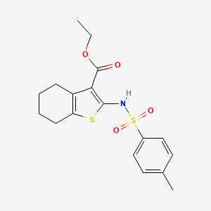 molecular formula C18H21NO4S2 B12272080 Ethyl 2-{[(4-methylphenyl)sulfonyl]amino}-4,5,6,7-tetrahydro-1-benzothiophene-3-carboxylate 