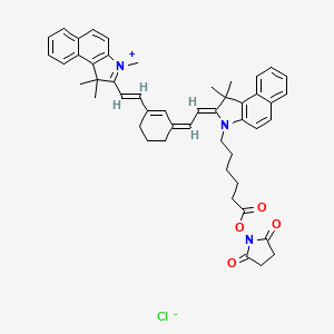 3-(6-((2,5-Dioxopyrrolidin-1-yl)oxy)-6-oxohexyl)-1,1-dimethyl-2-(2-(3-(2-(1,1,3-trimethyl-1,3-dihydro-2H-benzo[e]indol-2-ylidene)ethylidene)cyclohex-1-en-1-yl)vinyl)-1H-benzo[e]indol-3-ium chloride