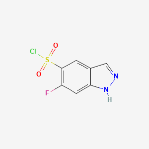 molecular formula C7H4ClFN2O2S B12272114 1H-Indazole-5-sulfonylchloride,6-fluoro- 