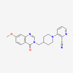 3-{4-[(7-Methoxy-4-oxo-3,4-dihydroquinazolin-3-yl)methyl]piperidin-1-yl}pyridine-2-carbonitrile