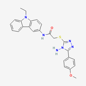 molecular formula C25H24N6O2S B1227212 2-[[4-氨基-5-(4-甲氧基苯基)-1,2,4-三唑-3-基]硫代]-N-(9-乙基-3-咔唑基)乙酰胺 