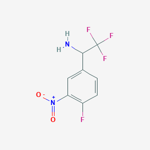 molecular formula C8H6F4N2O2 B12272122 (S)-2,2,2-Trifluoro-1-(4-fluoro-3-nitro-phenyl)-ethylamine 