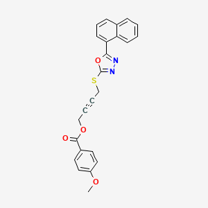 molecular formula C24H18N2O4S B1227213 4-[(5-Naphthalen-1-yl-1,3,4-oxadiazol-2-yl)sulfanyl]but-2-ynyl 4-methoxybenzoate 