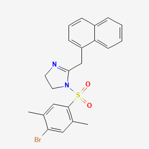 molecular formula C22H21BrN2O2S B12272155 1-(4-bromo-2,5-dimethylbenzenesulfonyl)-2-[(naphthalen-1-yl)methyl]-4,5-dihydro-1H-imidazole 