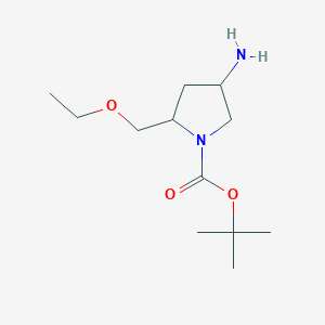 molecular formula C12H24N2O3 B12272163 (2S,4R)-4-Amino-2-ethoxymethyl-pyrrolidine-1-carboxylic acid tert-butyl ester 