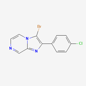 molecular formula C12H7BrClN3 B12272170 3-Bromo-2-(4-chlorophenyl)imidazo[1,2-a]pyrazine 