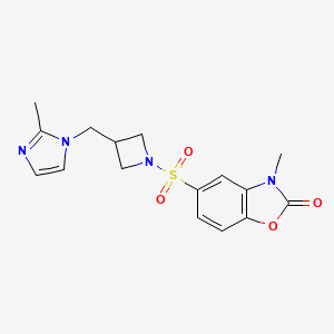 3-methyl-5-({3-[(2-methyl-1H-imidazol-1-yl)methyl]azetidin-1-yl}sulfonyl)-2,3-dihydro-1,3-benzoxazol-2-one