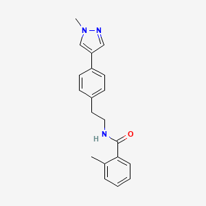 molecular formula C20H21N3O B12272195 2-methyl-N-{2-[4-(1-methyl-1H-pyrazol-4-yl)phenyl]ethyl}benzamide 