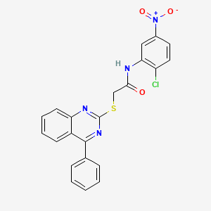 molecular formula C22H15ClN4O3S B12272241 N-(2-chloro-5-nitrophenyl)-2-[(4-phenylquinazolin-2-yl)sulfanyl]acetamide 