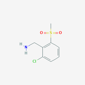 molecular formula C8H10ClNO2S B12272242 2-Chloro-6-methanesulfonyl-benzylamine 