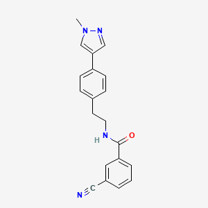 molecular formula C20H18N4O B12272245 3-cyano-N-{2-[4-(1-methyl-1H-pyrazol-4-yl)phenyl]ethyl}benzamide 