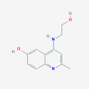 molecular formula C12H14N2O2 B1227225 4-(2-Hydroxyethylamino)-2-methyl-6-quinolinol 