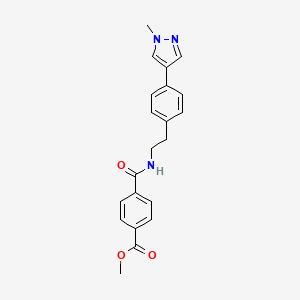 molecular formula C21H21N3O3 B12272261 methyl 4-({2-[4-(1-methyl-1H-pyrazol-4-yl)phenyl]ethyl}carbamoyl)benzoate 