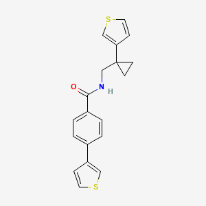 4-(thiophen-3-yl)-N-{[1-(thiophen-3-yl)cyclopropyl]methyl}benzamide