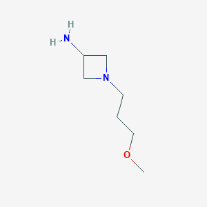 molecular formula C7H16N2O B12272296 1-(3-Methoxypropyl)azetidin-3-amine 