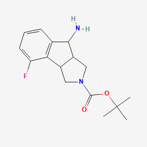 molecular formula C16H21FN2O2 B12272316 tert-butyl 8-amino-4-fluoro-3,3a,8,8a-tetrahydroindeno[1,2-c]pyrrole-2(1H)-carboxylate 