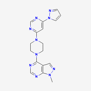 4-(4-{1-methyl-1H-pyrazolo[3,4-d]pyrimidin-4-yl}piperazin-1-yl)-6-(1H-pyrazol-1-yl)pyrimidine