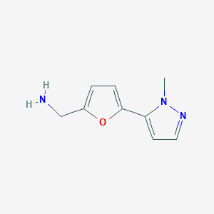 molecular formula C9H11N3O B12272345 [5-(1-methyl-1H-pyrazol-5-yl)furan-2-yl]methanamine 